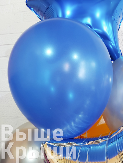 Воздушный шар синий металлик