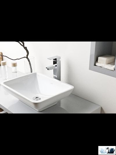 хРаковина Creavit TP140.00000, 50 см, накладная, прямоугольник, белый цвет