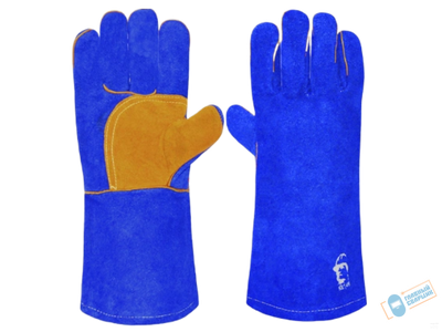 Краги спилковые особопрочнные "Сапфир" иск.мех, 35 см (КТ1453)