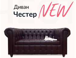 Диван Честер, 170х85х80 см, Коричневый