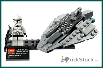 # 75007 Микро–«Республиканский Боевой Корабль» и Планета Корусант / Republic Assault Ship & Planet Coruscant (2013)