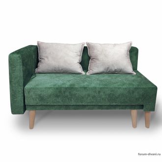 Кушетка Лилия-2, Зеленая/слоновая кость, левая