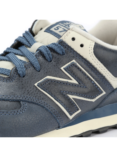 New Balance 574 Leather White Blue