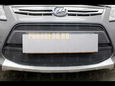 Защита радиатора Lifan X50 2015- (2 части) black