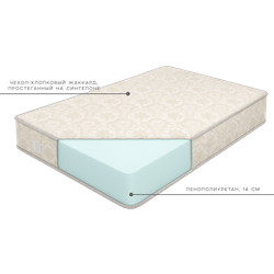 Матрас без пружин из пенополиуретана , средняя жесткость Монолит ППУ -14
