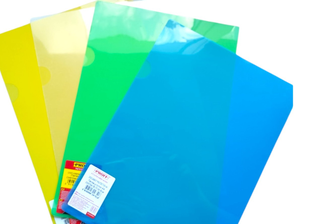 Папка уголок А4, цвет ассорти, 4 шт