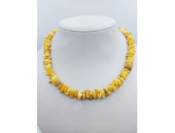 Лечебные бусы из необработанного белого янтаря 01163