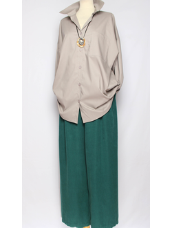 РУБАШКА "КЛАССИКА Карман" серо-бежевая р.50-60