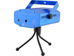 Лазерный проектор, стробоскоп, диско лазер UKC HJ06 6 в 1 c триногой Blue