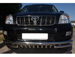 Защита переднего бампера тройная с защитой акула d60/53/42 для Toyota Land Cruiser Prado 120 (2003-2009)