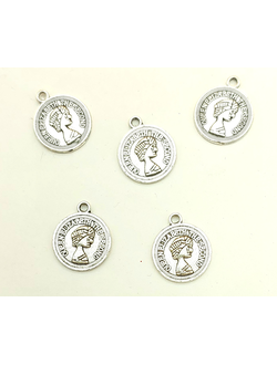 Монисты монетки для творчества металлические 12 мм, серебро