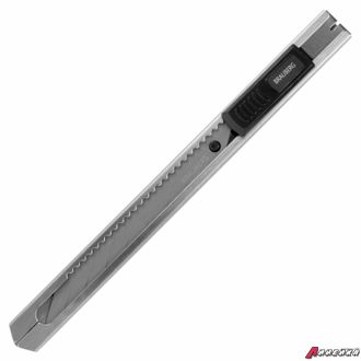 Нож канцелярский 9 мм BRAUBERG «Extra 30», металлический, лезвие 30°, автофиксатор, подвес. 237084