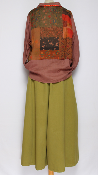 Рубашка Бохо "КРАПИВА КОМБИНИРОВАННАЯ" чайная роза р.44-52