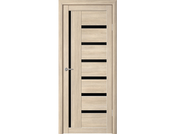 Межкомнатная дверь Мадрид лиственница с черными стеклами