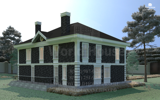 Проект коттеджа в английском стиле из керамоблоков №67