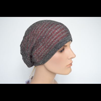 Берет Vizio 6625 серый с бордо