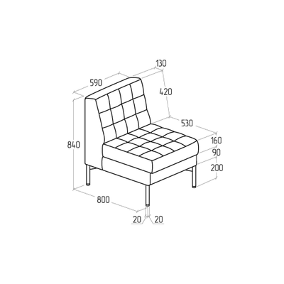 Модуль Everprof Delta одноместный Металл Черный Экокожа Черный