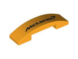 Slope, Curved 4 x 1 x 2/3 Double with Black McLaren Logo Pattern, Bright Light Orange (93273pb220 6463319)