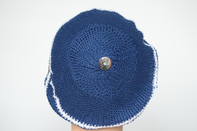 Итальянская вязаная кепка летняя Визио синяя фото