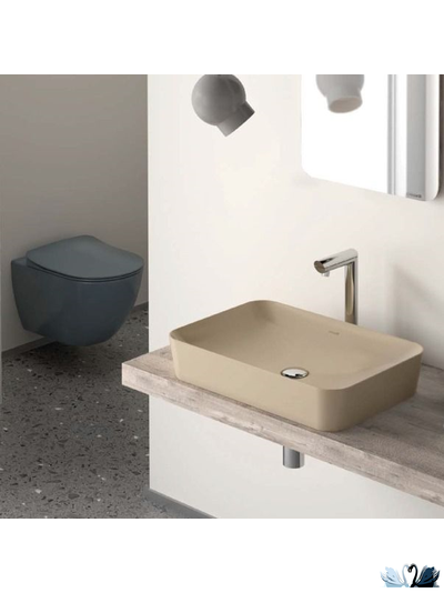 Раковина Creavit Ultra UL060-00CM00E-0000 Cappucino накладная, матовая, бежевая