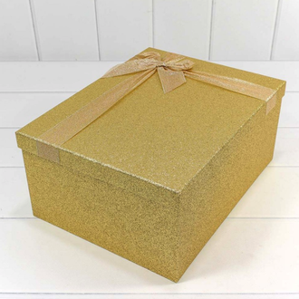 Коробка подарочная прямоуг. &quot;Блеск&quot; (золото), 24,3*17,6*10,5см