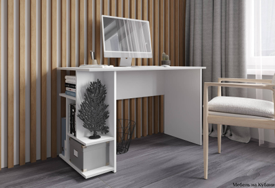 СКМ-6 компьютерный стол Белый с тиснением «Древесные поры»