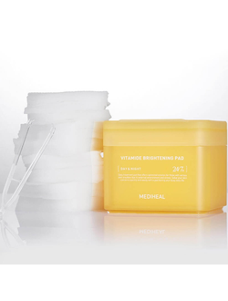 Осветляющие тонер-пэды с комплексом витаминов Mediheal Vitamide Brightening Pad 180 мл (100 шт)