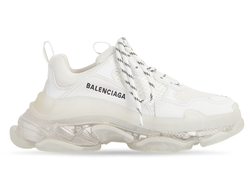 Balenciaga Triple S белые с прозрачной подошвой