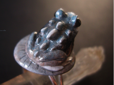 "Каменная Драконья Лягушка", кольцо в стиле фэнтези