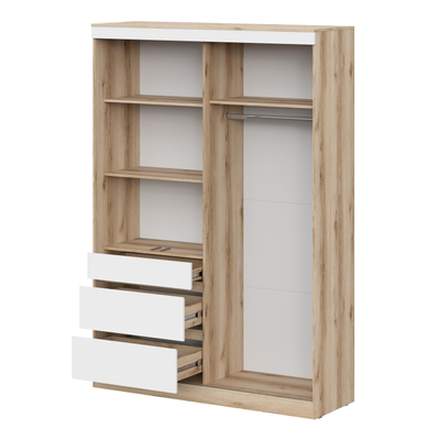 Брауни шкаф-купе (1,5м) Дуб Делано/Белый