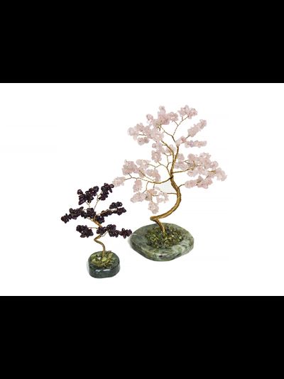 "Дерево счастья" из граната и розового кварца