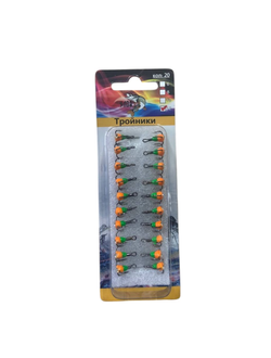 Тройной крючок с камнем размер: #12 (1уп-20шт кр.)