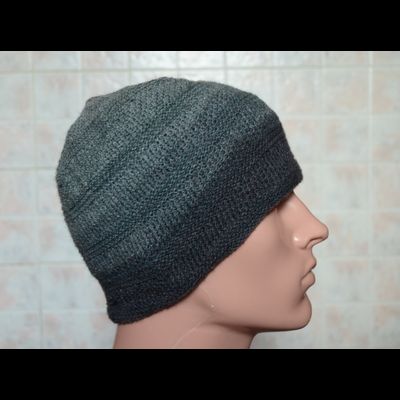 Модная мужская шапка Vizio Италия 5650 серо -  синяя