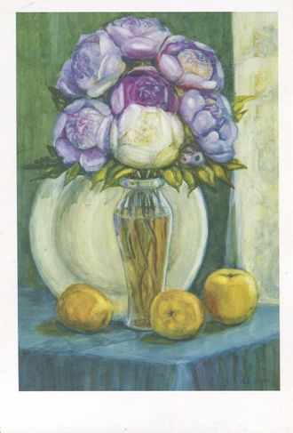 Людмила Целуйко. Ваза с пионами. 2009 г.