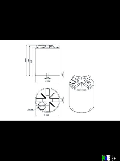 Емкость Экопром T 3000 л черная