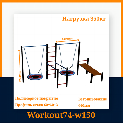 Спортивная площадка Workout W150 с гнездом