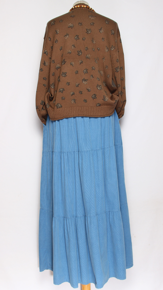 ДЖЕМПЕР ХЛОПОК "СТОЙКА МЕЛКИЕ ЛИСТИКИ" шоколад, мокко до р.54