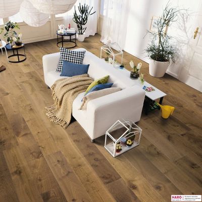 Паркетная доска Haro Дуб Мореный Саваж 538949 1-пол масло