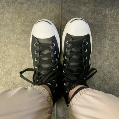 летние черные кеды Converse Джек Перселл leather 155718C купить в москве