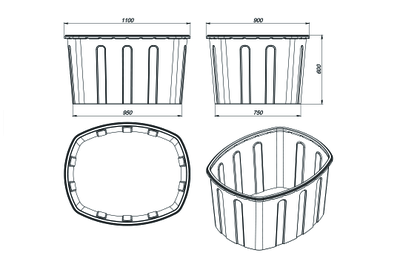 Размеры ванны на 400 литров