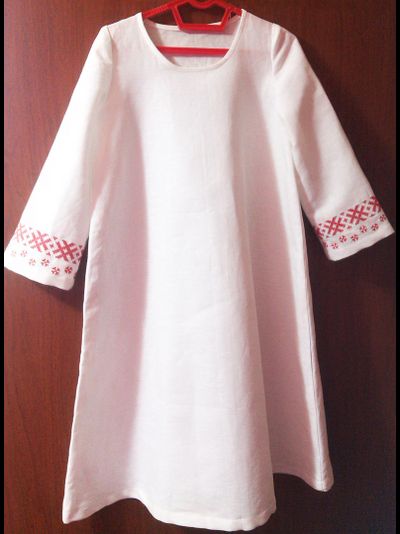 Платье сорочка для девочки с орнаментом русской вышивки "Орепей"