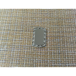 Подвеска кулон мини с ажурным краем 22x36 мм серебристый