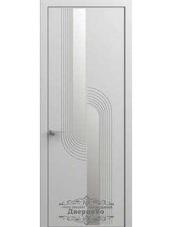 PORTE RICHI (Беларусь). NEW STYLE, МОДЕЛЬ NS 02, ЭМАЛЬ БЕЛАЯ. ПОЛОТНО ГЛУХОЕ/ ВСТАВКА СЕРЕБРО