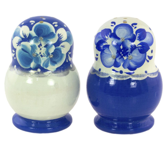 Солонка Матрешка 65*45 с росписью Гжель