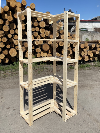 Стеллаж угловой 5 полок - 166-77-53-26 см