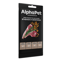 AlphaPet (Альфа пет) Крем-лакомство для кошек с ягненком и облепихой, 48 г