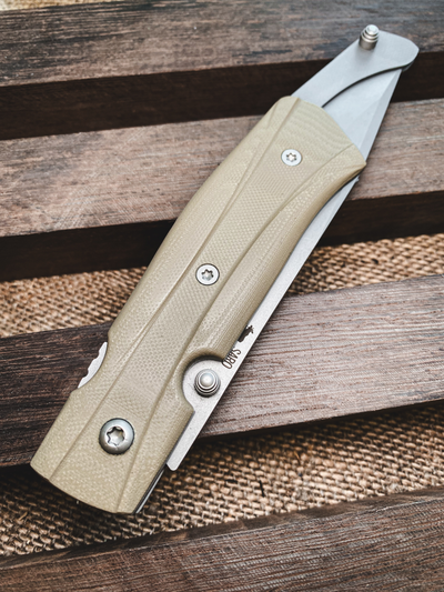 Складной нож Wild West сталь AUS 10, рукоять G10, цвет тан рельеф