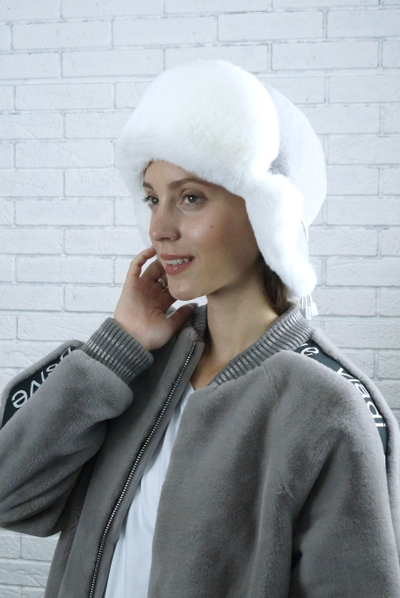 Ушанка "Север" цвет серо-голубой + белый