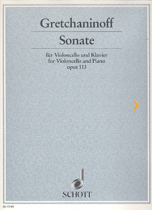 Gretchaninoff, Alexander Sonate op.113 für Violoncello und Klavier
