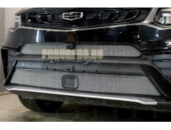 Защита радиатора Geely Tugella 2023- chrome низ с датчиками